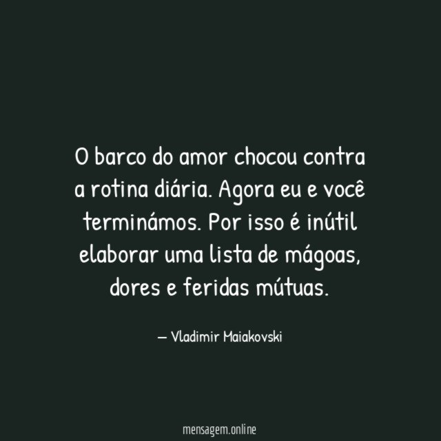 O barco do amor chocou contra a rotina diária