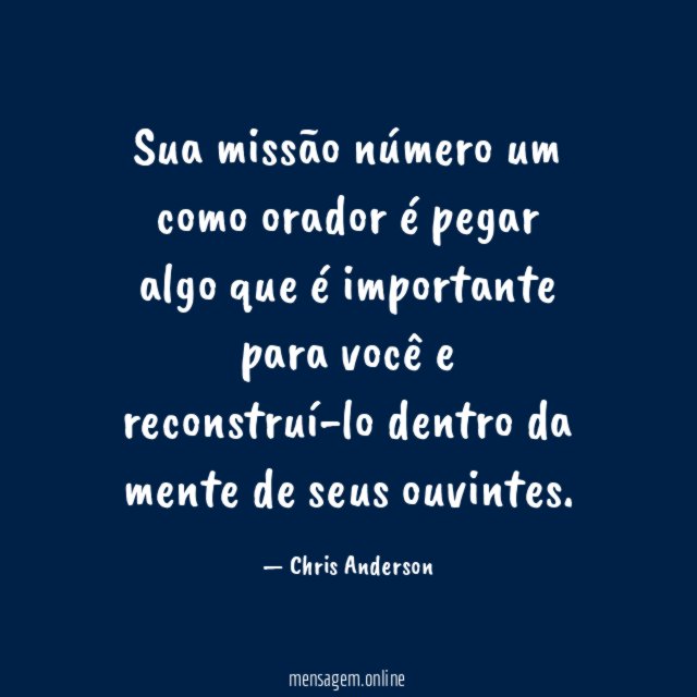 Sua missão número um como orador é pegar