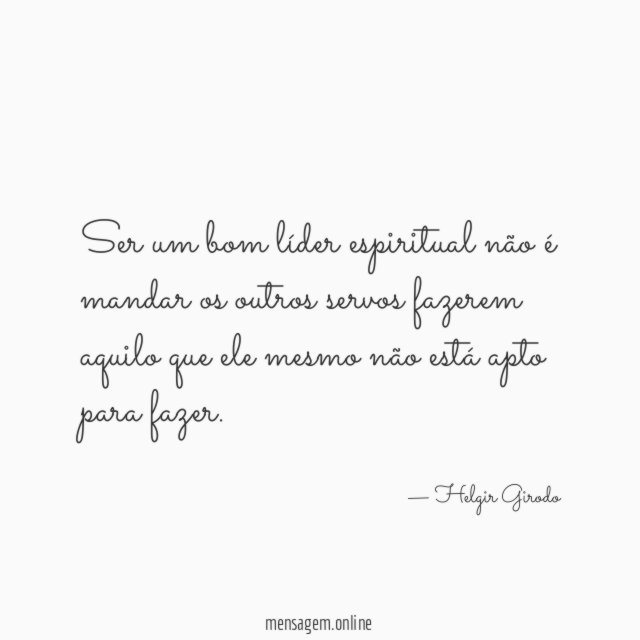 Ser um bom líder espiritual não é mandar