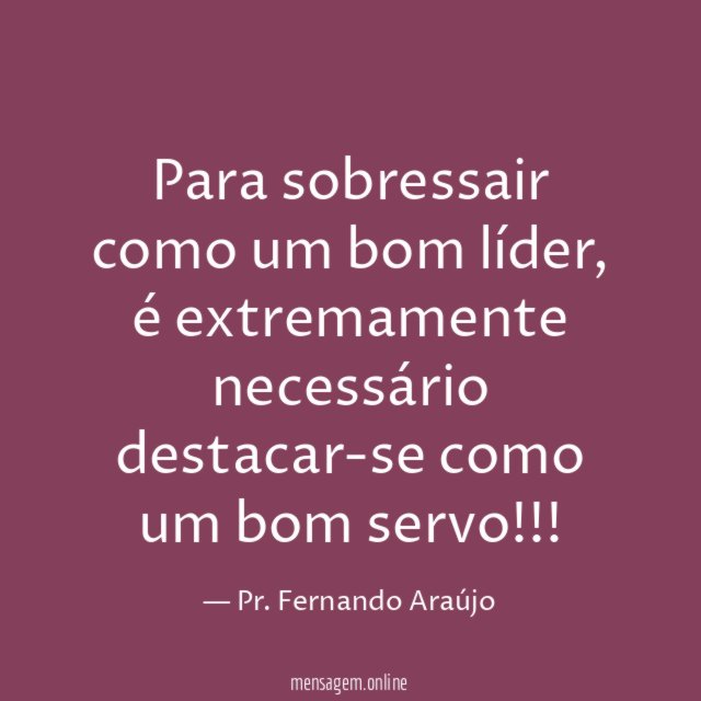 Para sobressair como um bom líder