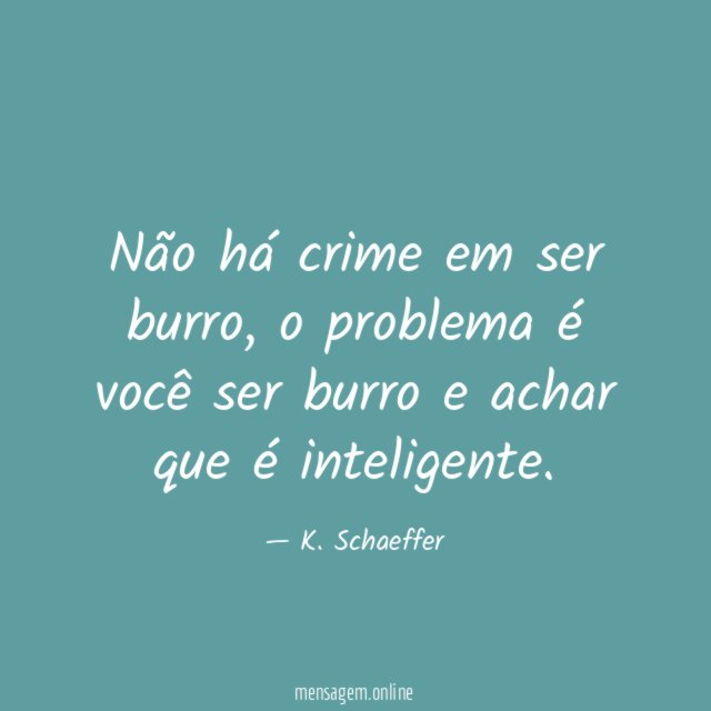 Não há crime em ser burro
