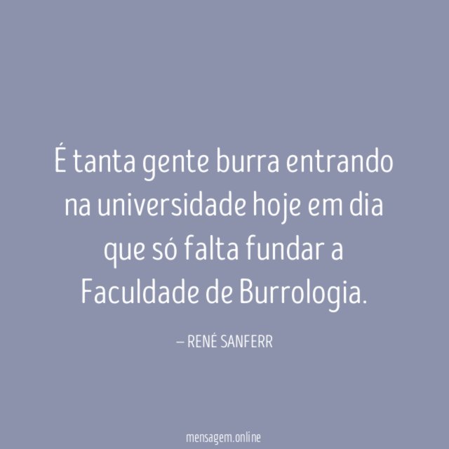 É tanta gente burra entrando na universidade hoje