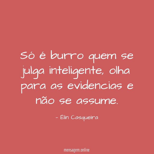 Só é burro quem se julga inteligente