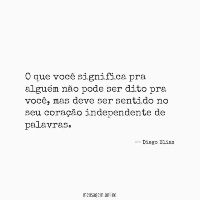 O que você significa pra alguém não pode
