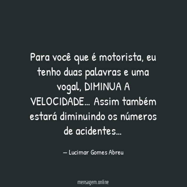 Para você que é motorista
