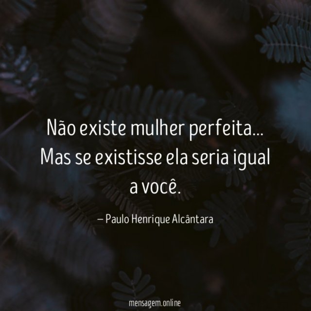 Não existe mulher perfeita