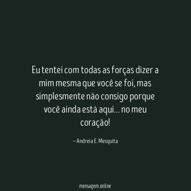 Eu tentei com todas as forças dizer a