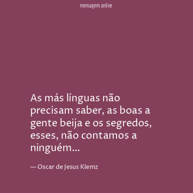 As más línguas não precisam saber