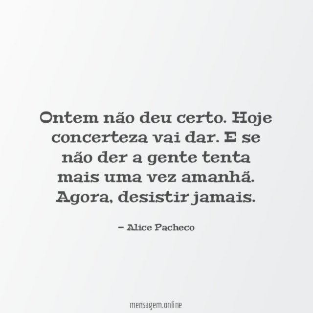 Ontem não deu certo