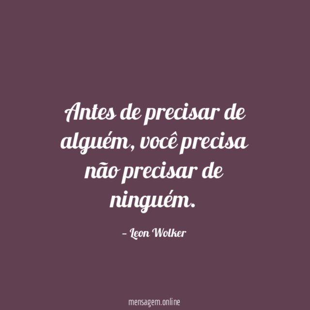Antes de precisar de alguém