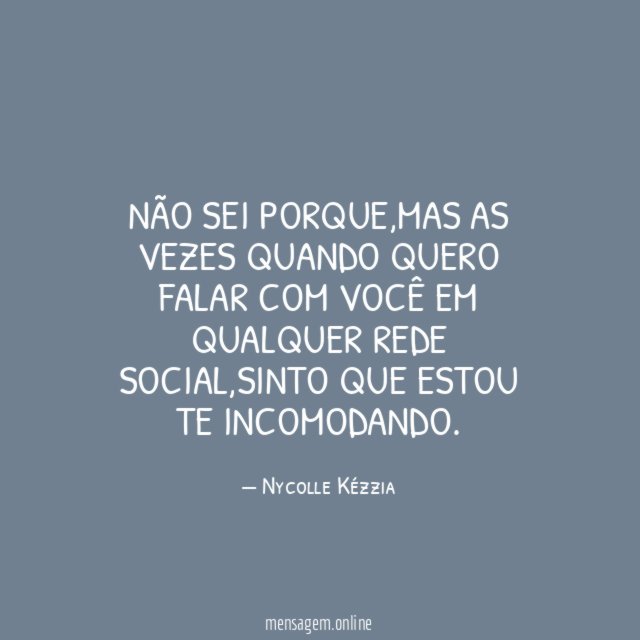 Não sei porque
