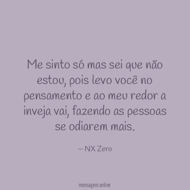Me sinto só mas sei que não estou