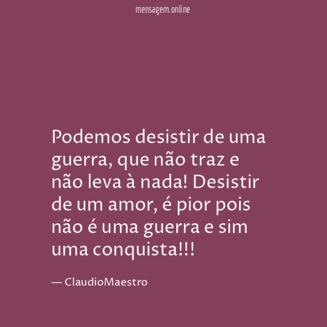 Podemos desistir de uma guerra
