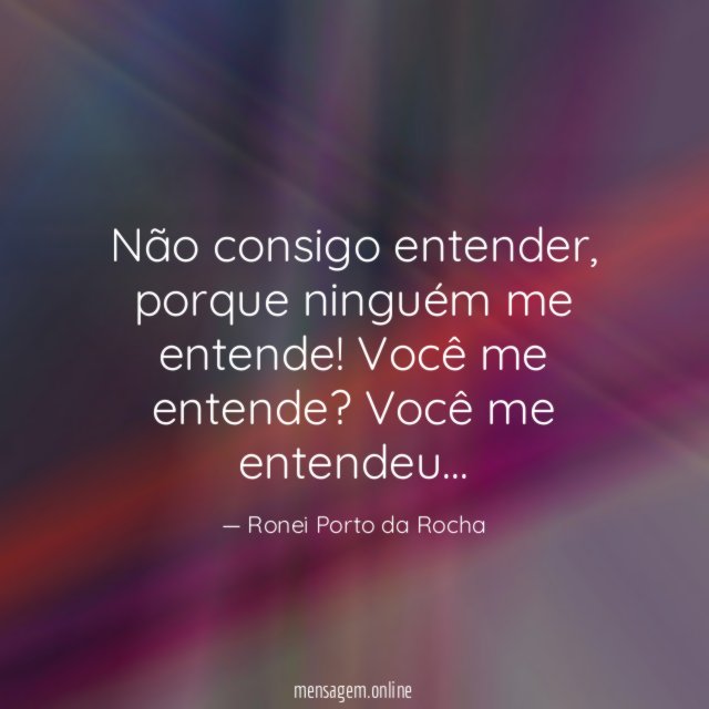 Não consigo entender