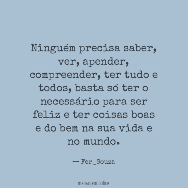 Ninguém precisa saber