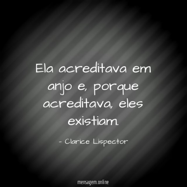 Ela acreditava em anjo