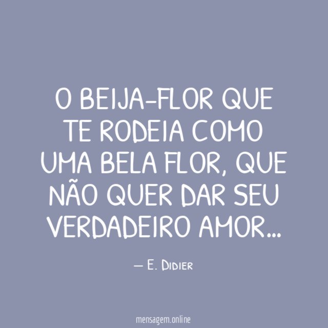 O beija-flor que te rodeia como uma bela flor