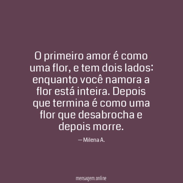 O primeiro amor é como uma flor