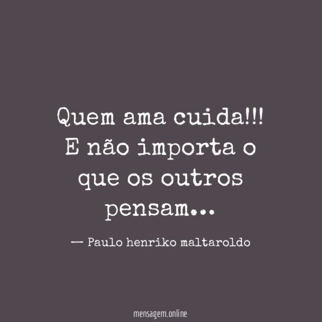 Quem ama cuida