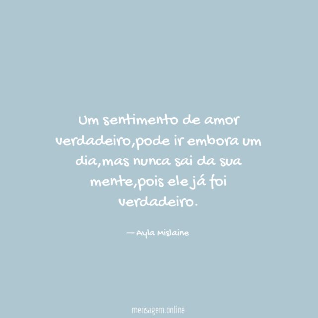 Um sentimento de amor verdadeiro