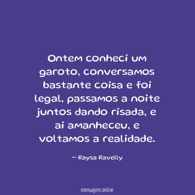 Ontem conheci um garoto