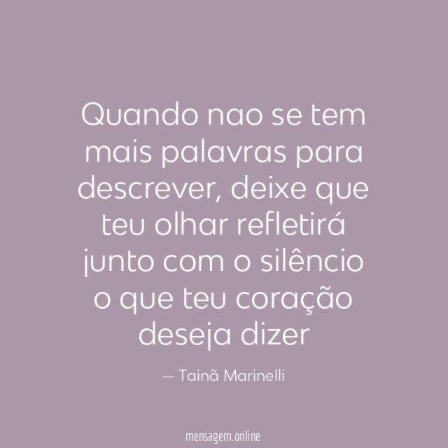 Quando nao se tem mais palavras para descrever
