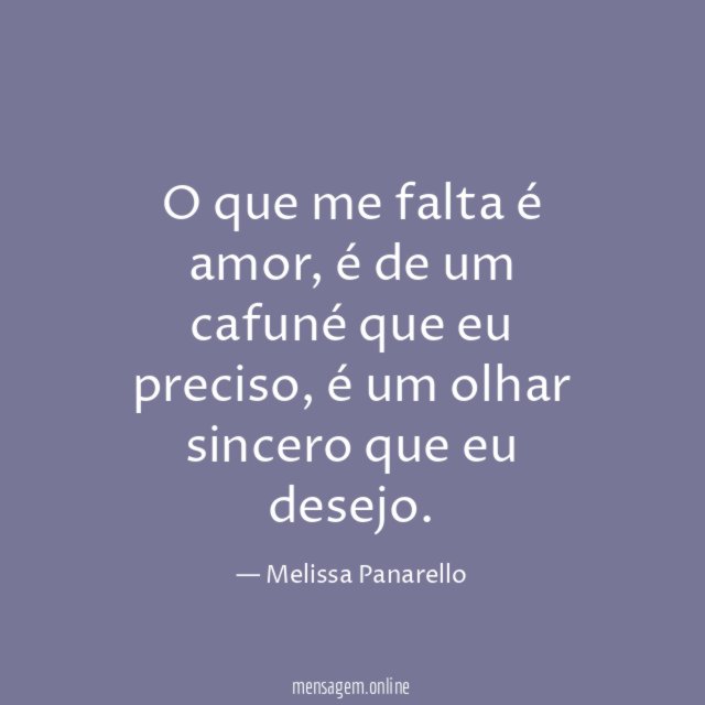 O que me falta é amor