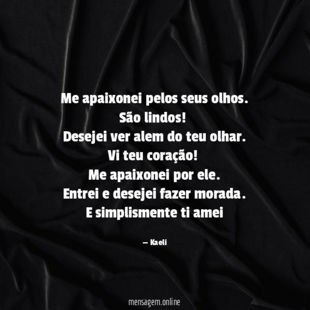 Me apaixonei pelos seus olhos