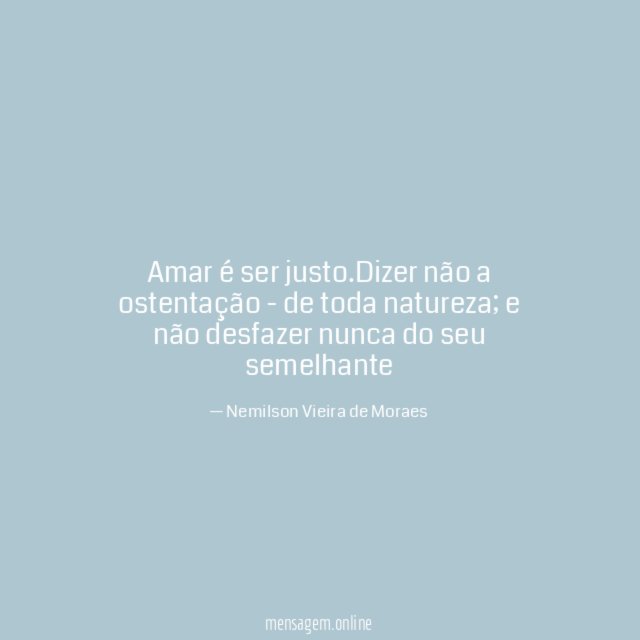 Amar é ser justo