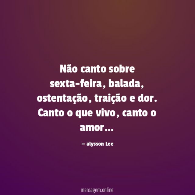 Não canto sobre sexta-feira