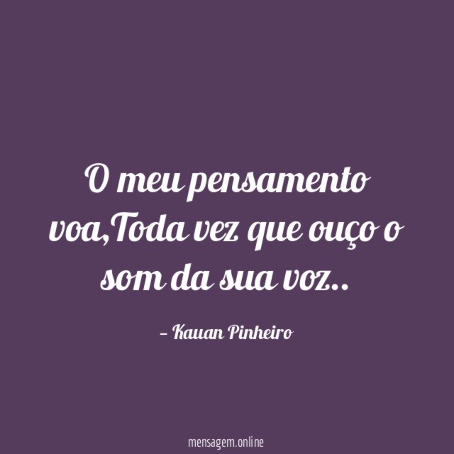O meu pensamento voa