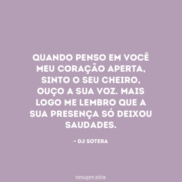 Quando penso em você meu coração aperta