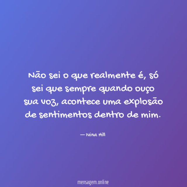 Não sei o que realmente é