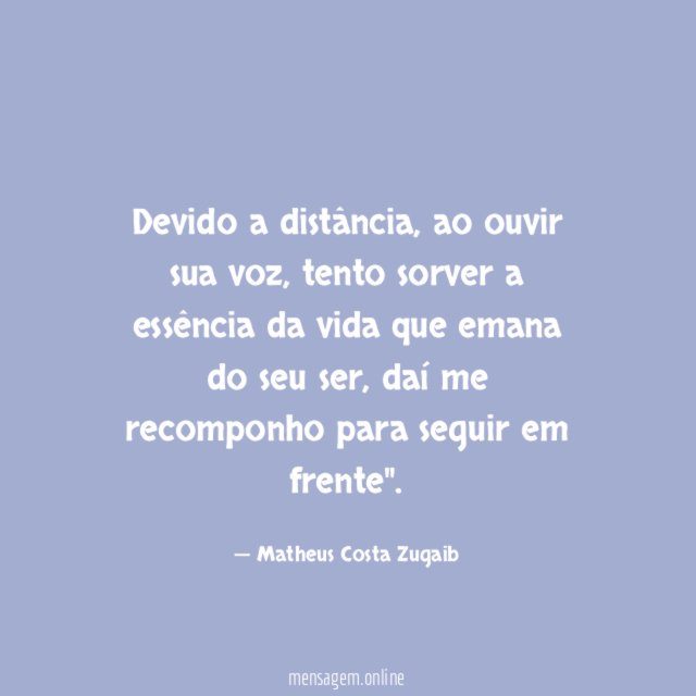 Devido a distância