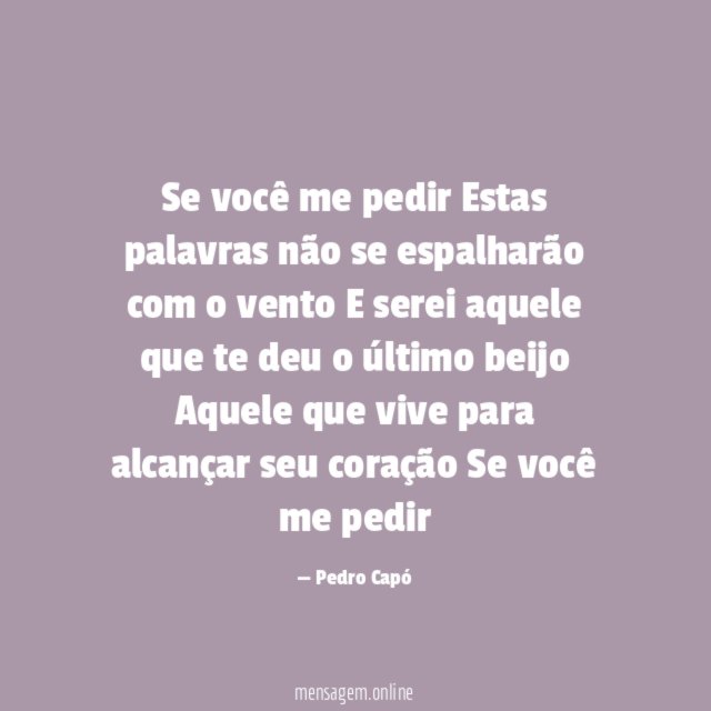 Se você me pedir Estas palavras não se espalharão