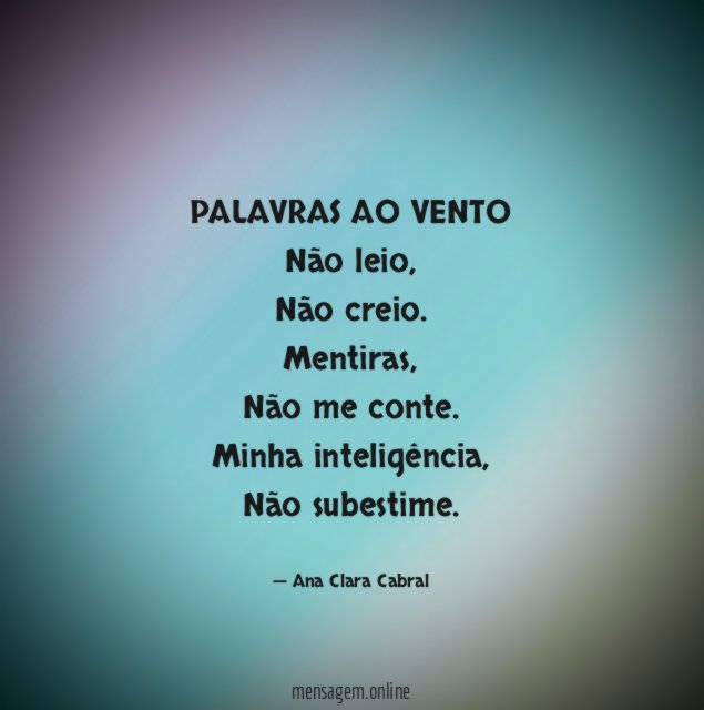 PALAVRAS AO VENTO