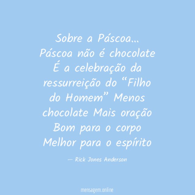Sobre a Páscoa…