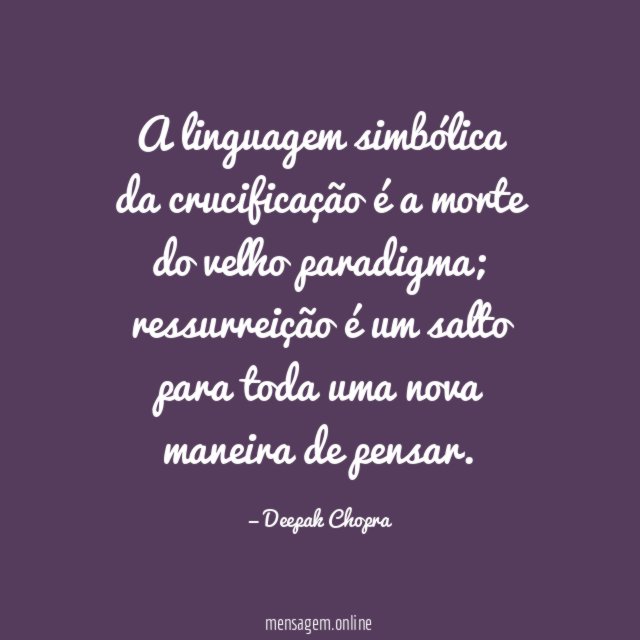 A linguagem simbólica da crucificação é a morte do velho paradigma