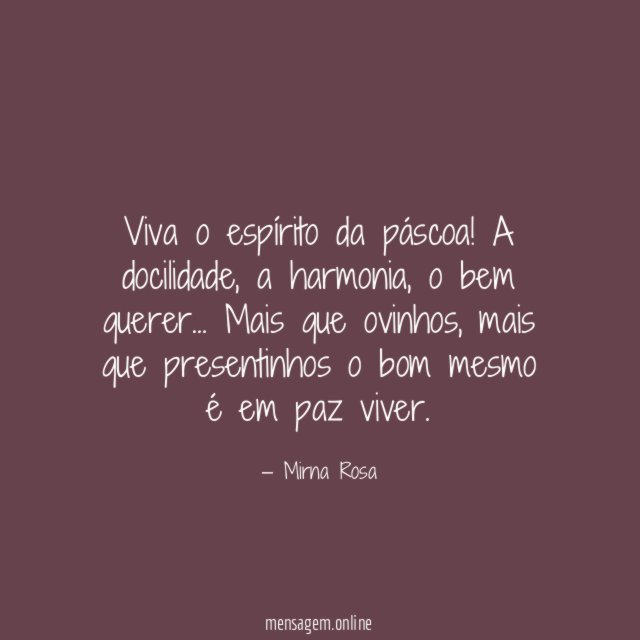 Viva o espírito da páscoa