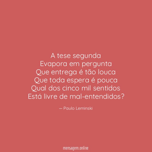A tese segunda Evapora em pergunta Que entrega é tão