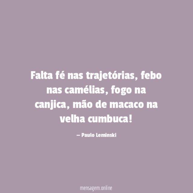 Falta fé nas trajetórias