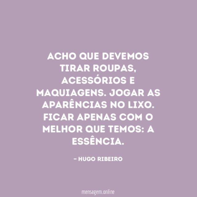Acho que devemos tirar roupas