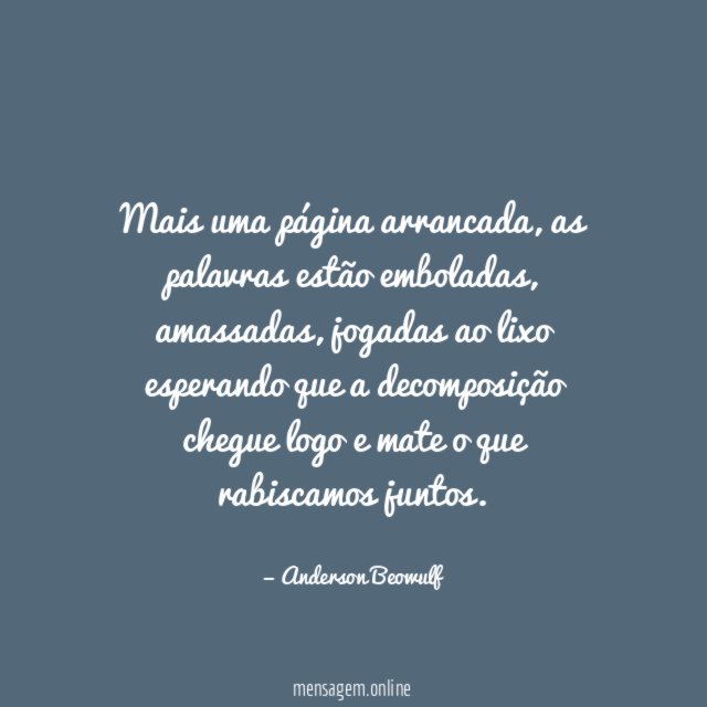 Mais uma página arrancada