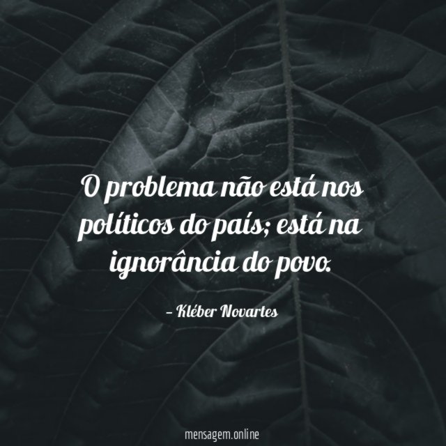 O problema não está nos políticos do país