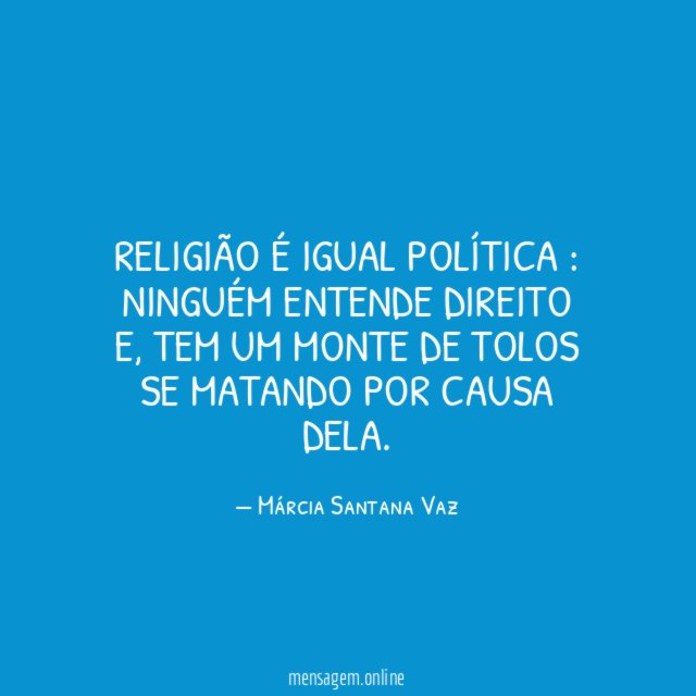 Religião é igual política