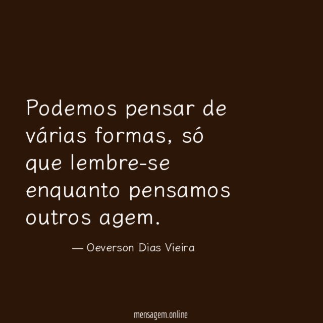 Podemos pensar de várias formas