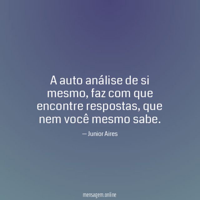 A auto análise de si mesmo