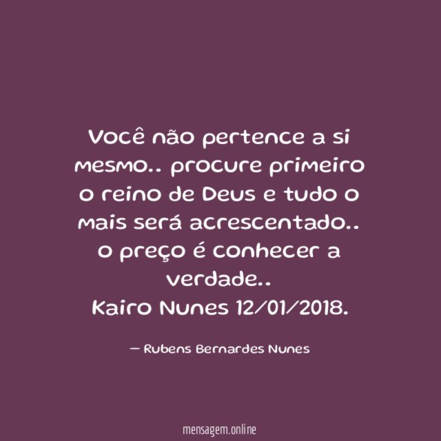 Você não pertence a si mesmo