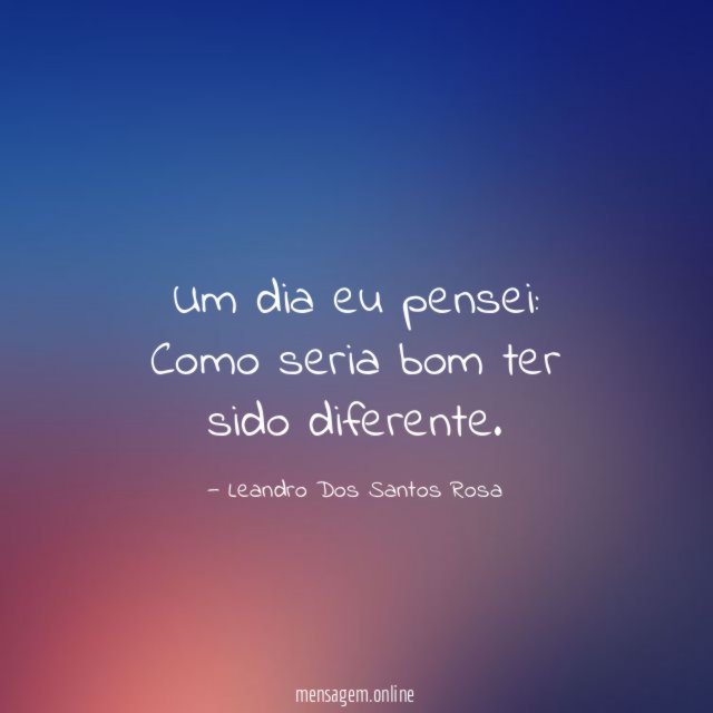 Um dia eu pensei