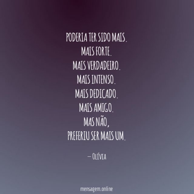 Poderia ter sido mais